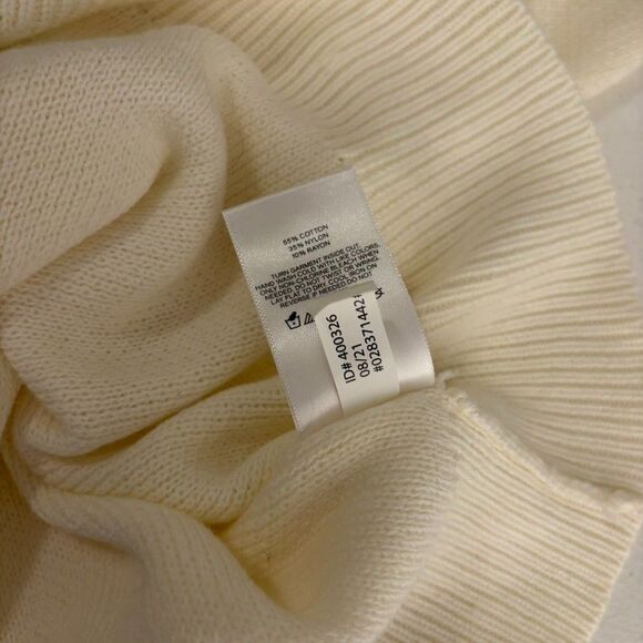 Express Sweater Women's Small Ivory Rhinestone Pullover Knit Oversized Casual - Picture 11 of 11